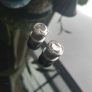 00g sterling silver faux diamond plug